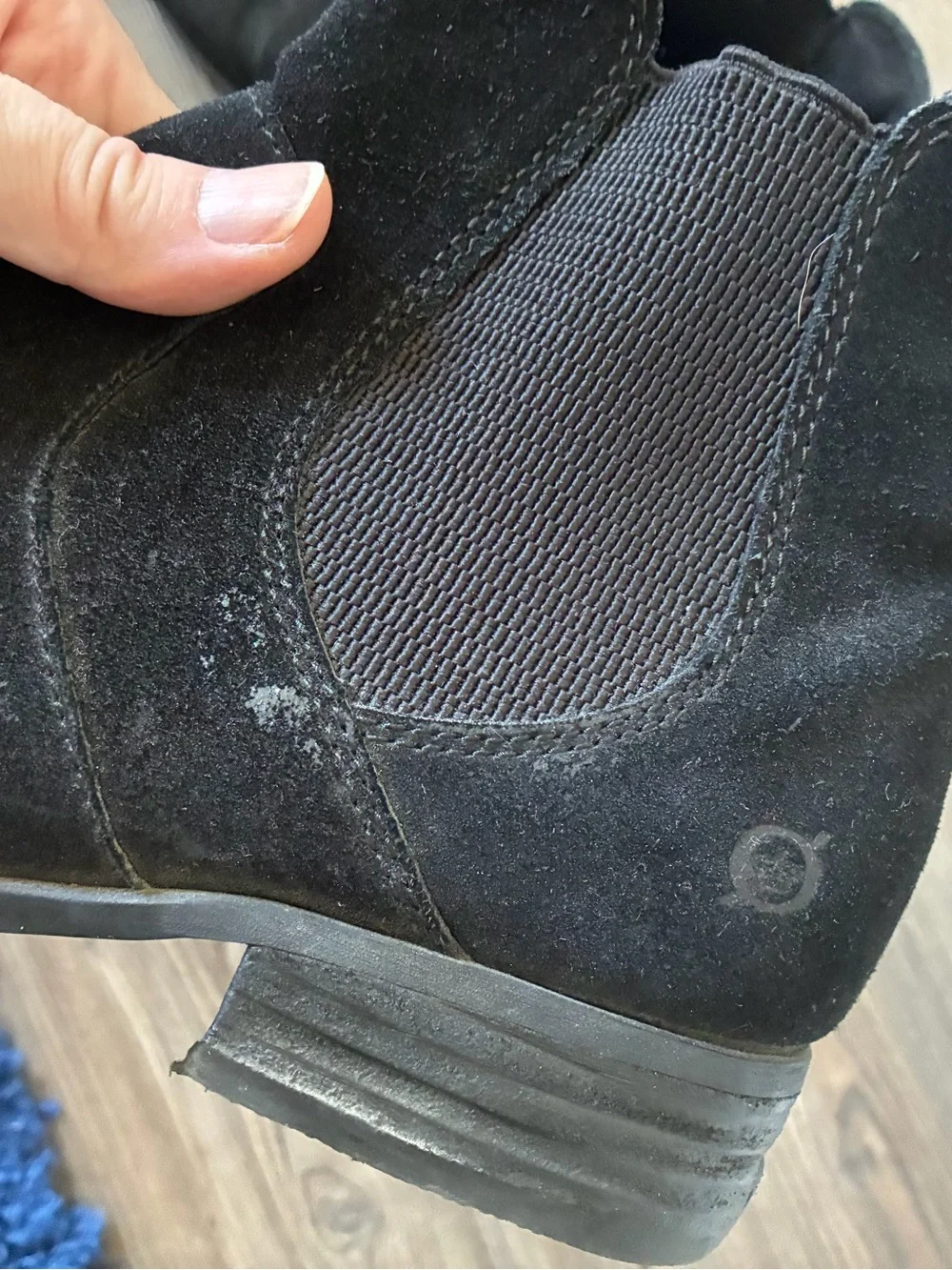 Born black suede Chelsea boots size 9.5